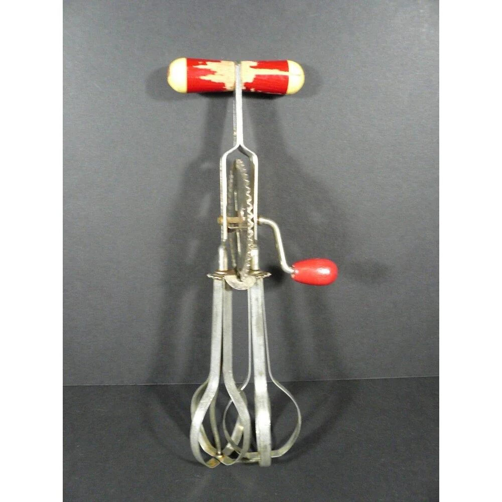 Vintage EKCO A&J High Speed Super Center Drive Egg Beater Hand Mixer USA